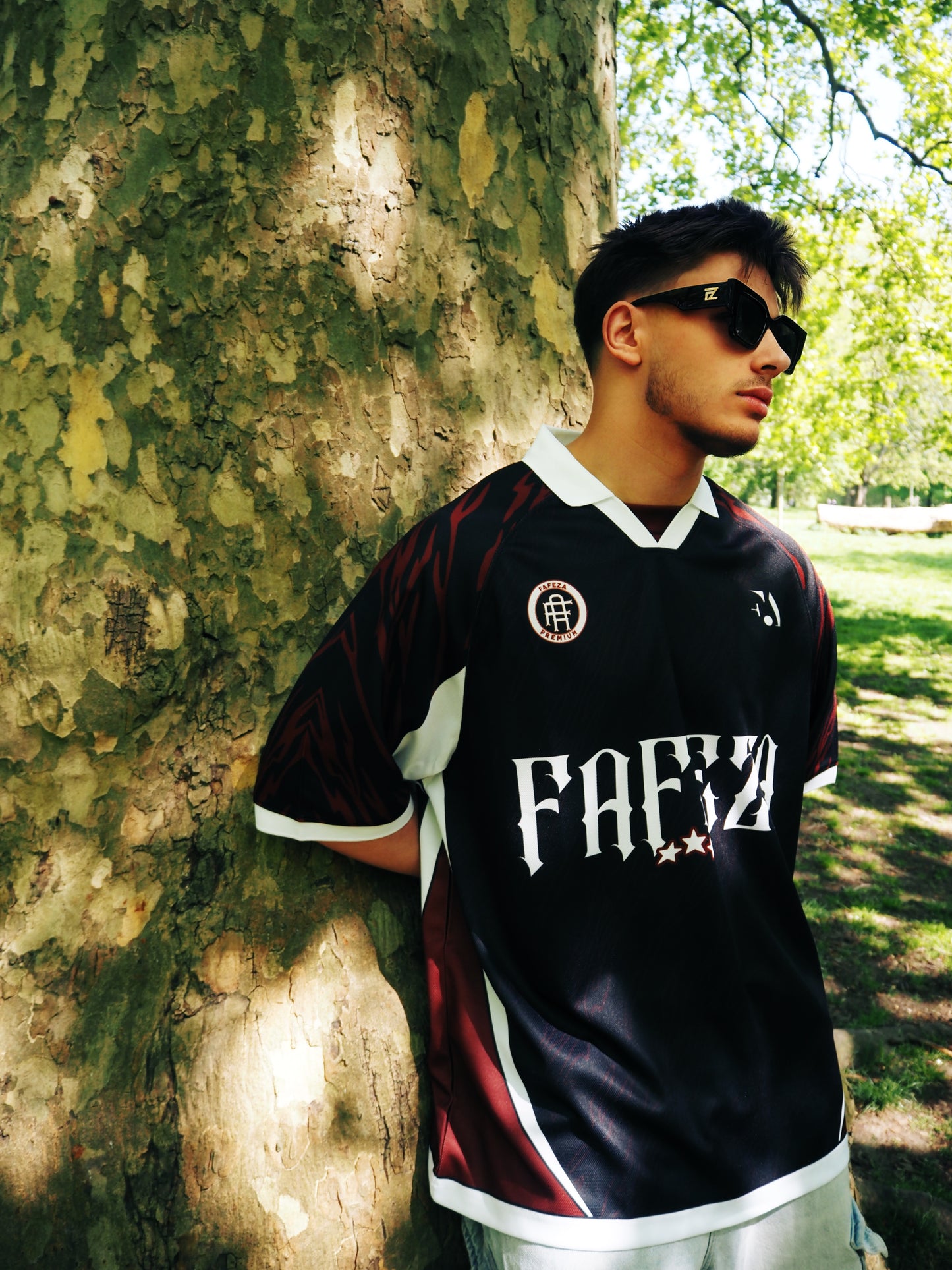 FAFEZA JERSEY LOGO BURGUNDY AND BLACK