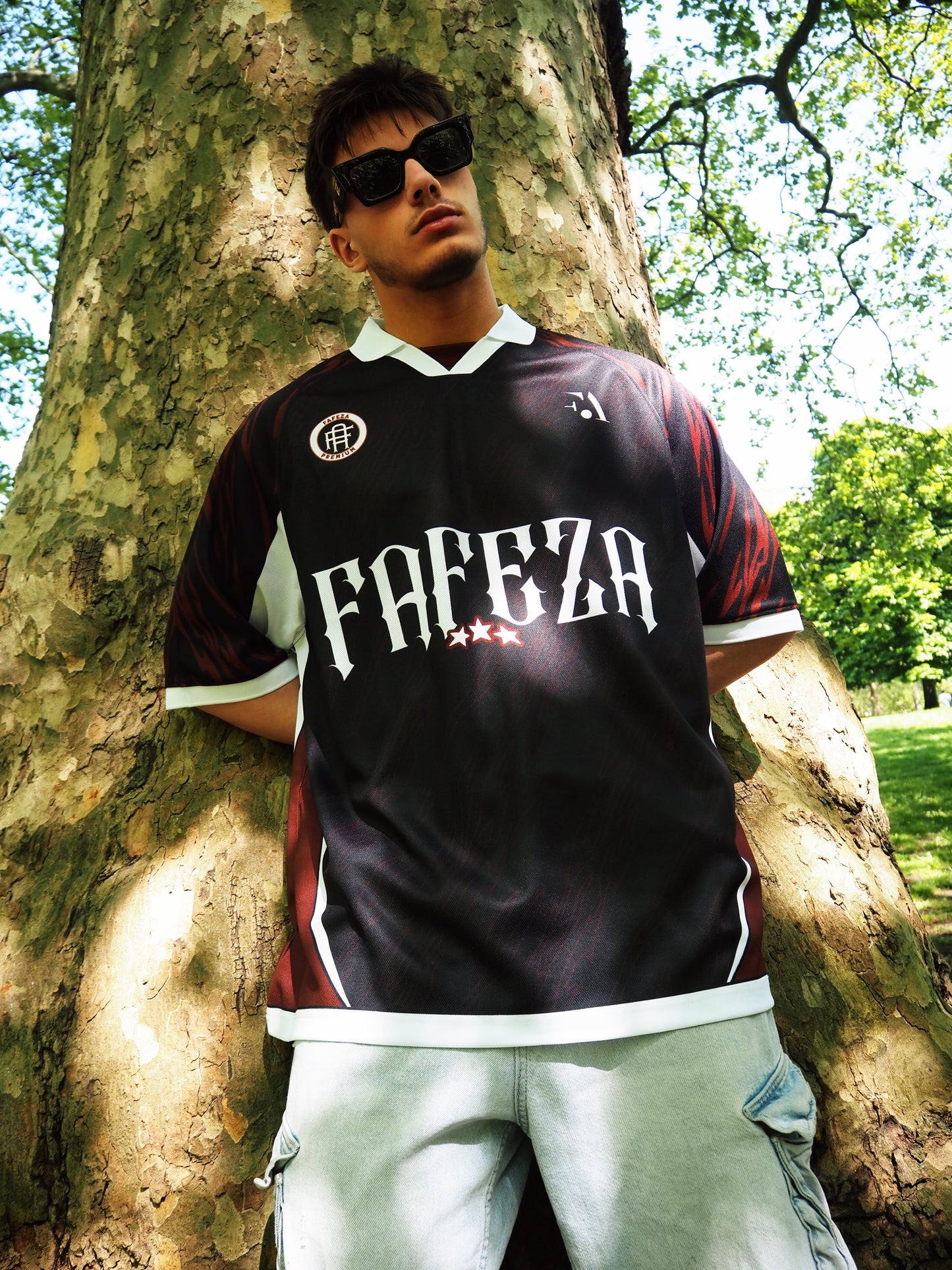 FAFEZA JERSEY LOGO BURGUNDY AND BLACK